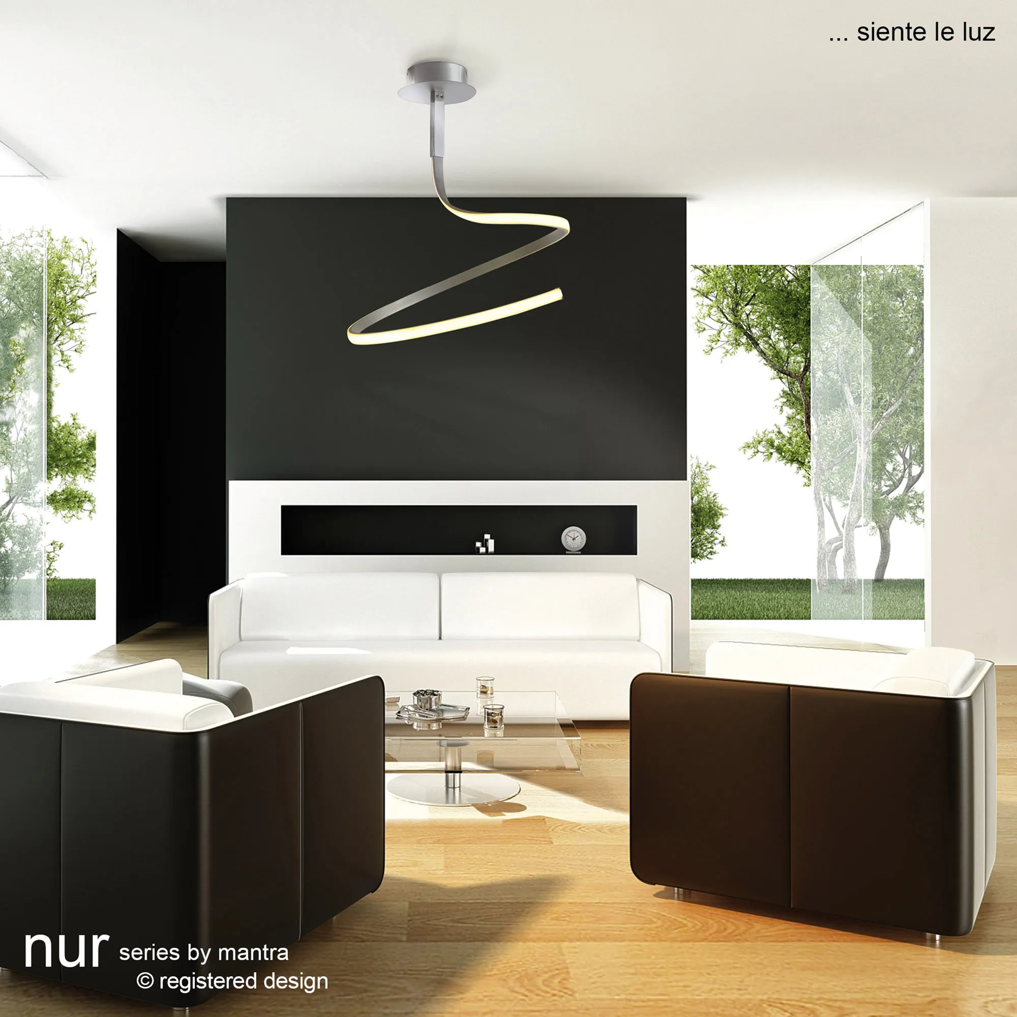 Nur Silver Ceiling Lights Mantra Semi Flush Fittings